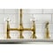 Kingston Brass KS1277PXBS Heritage Bridge Kitchen Faucet W/Brass Sprayer, Brass KS1277PXBS - alternate 6